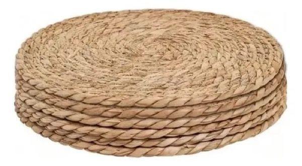 Individuales de Yute Fibra Natural 35 cm Beige Set 6-8