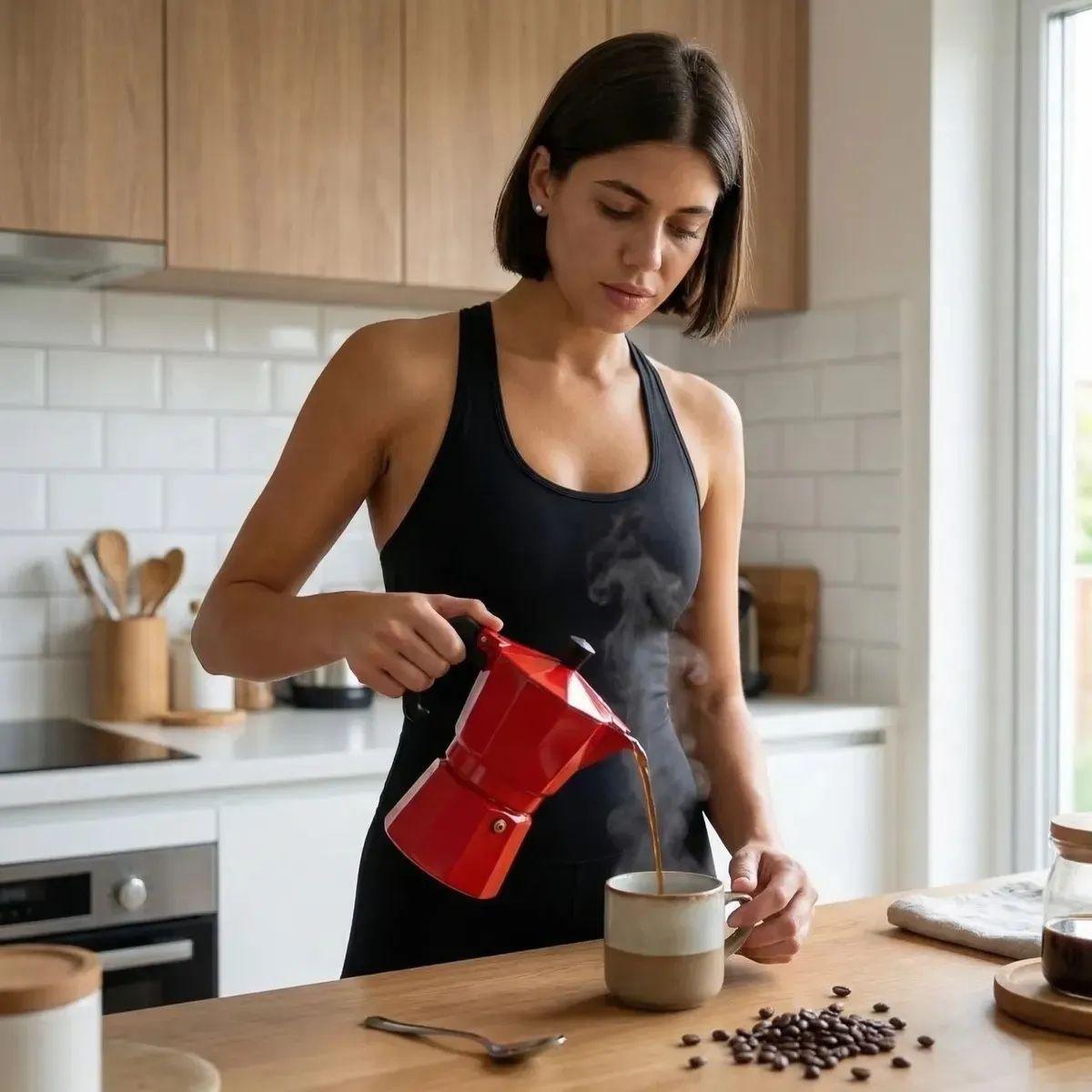 Cafetera Italiana Moka Roja 6 Tazas (300 ml) Aluminio-4