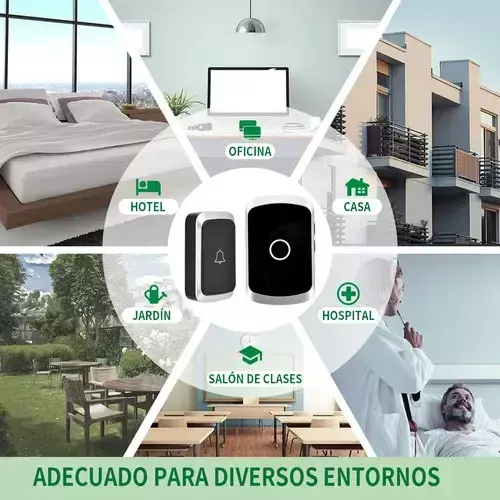 Timbre Inal mbrico Exterior Port til Puertas Timbre Portero Color Negro-3