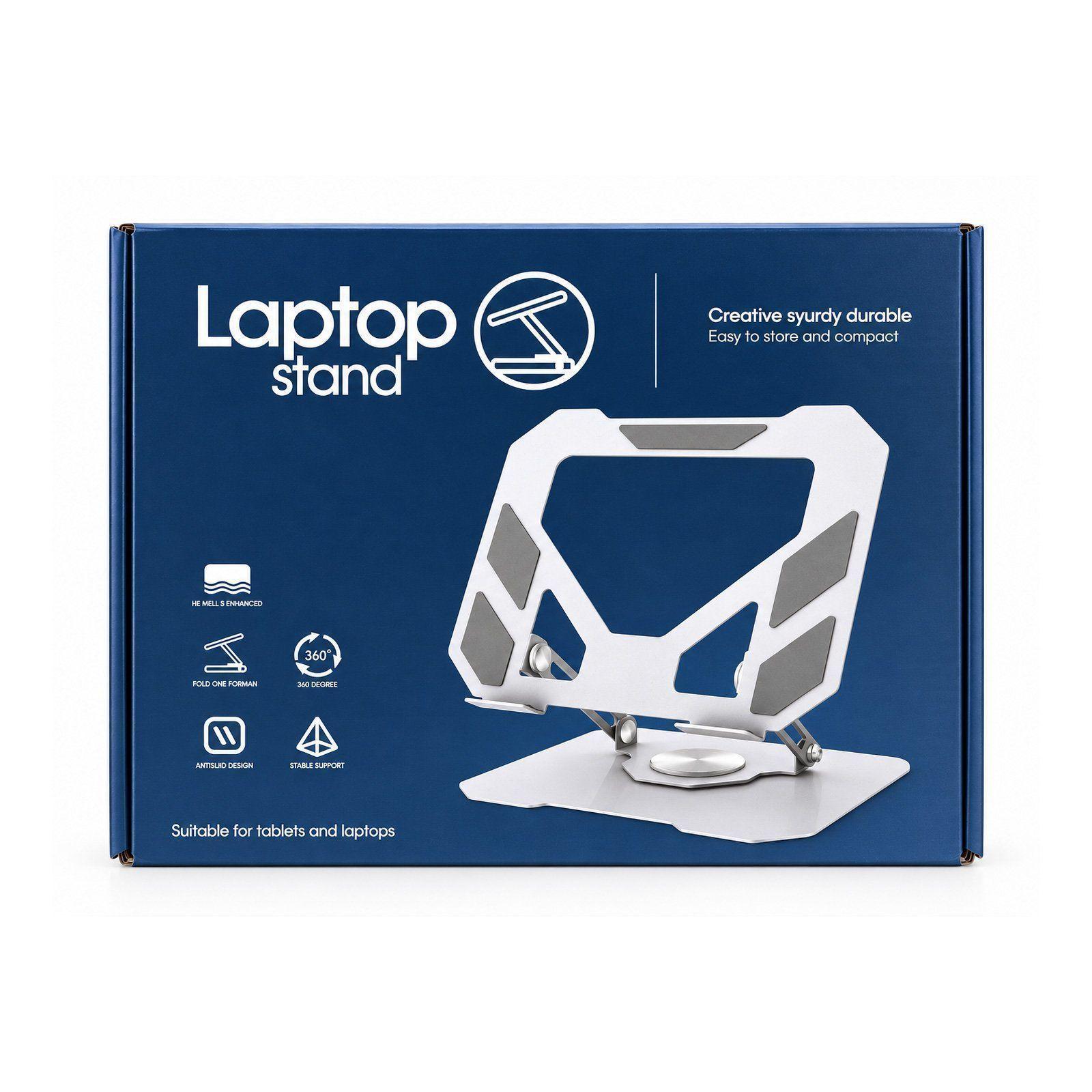 Soporte Notebook Aluminio Plegable Ajustable Giratorio 360°-3