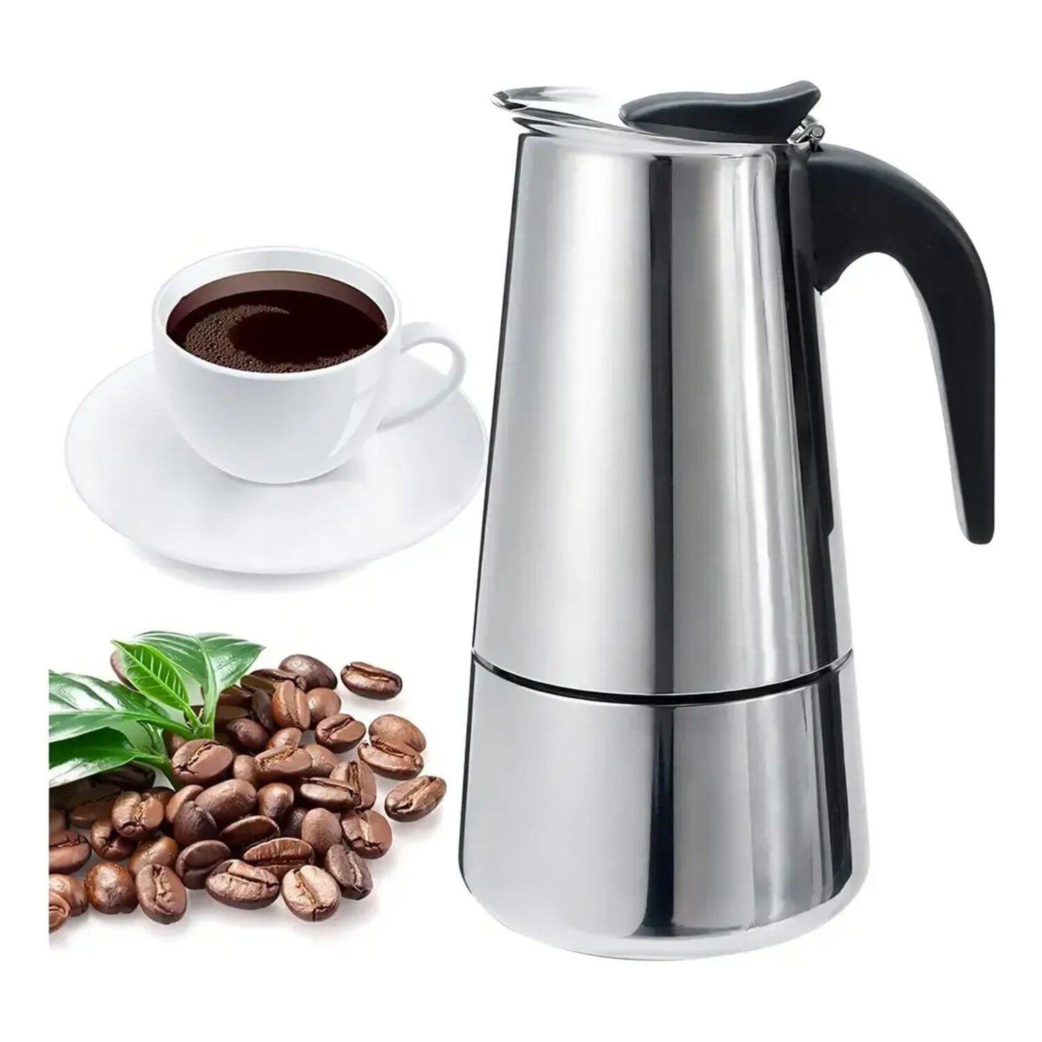 Cafetera Italiana Moka 2 Tazas 100 ml Acero Inoxidable-1
