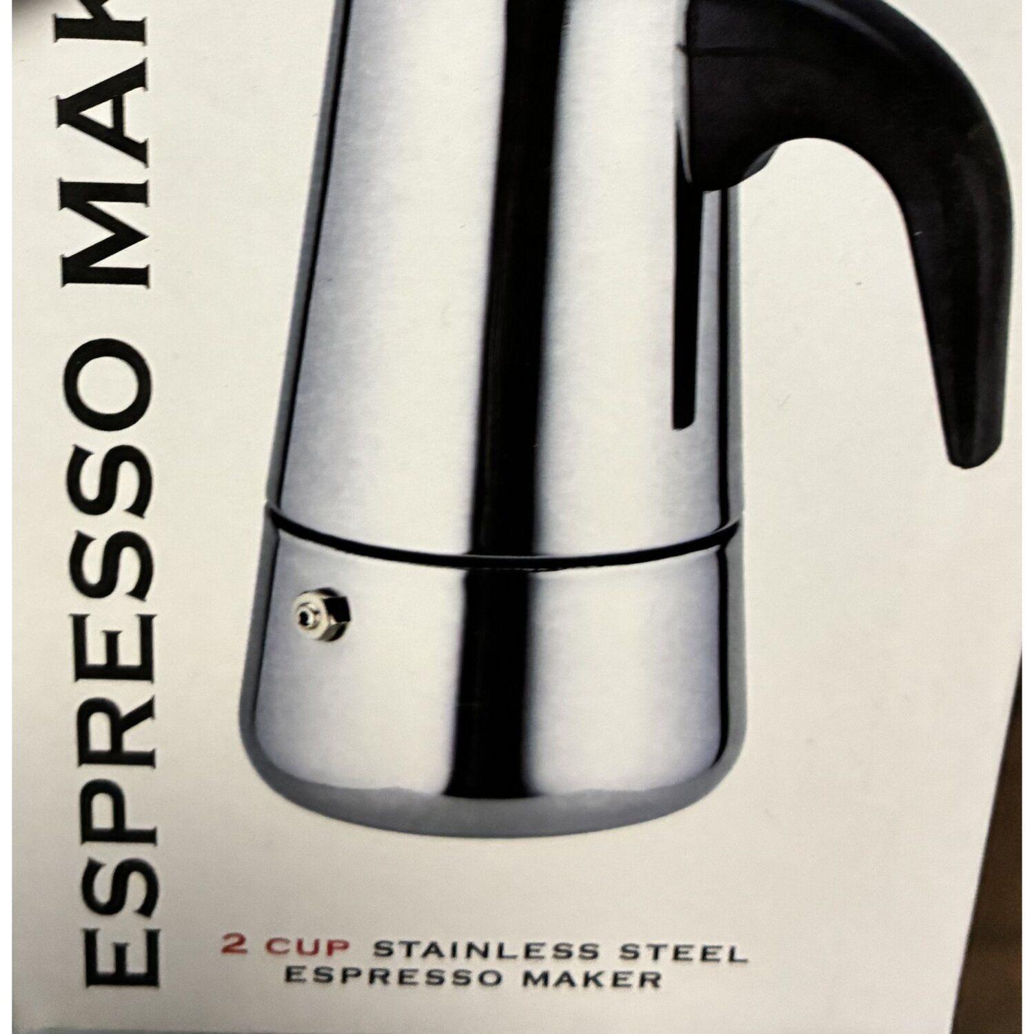 Cafetera Italiana Moka 2 Tazas 100 ml Acero Inoxidable-3