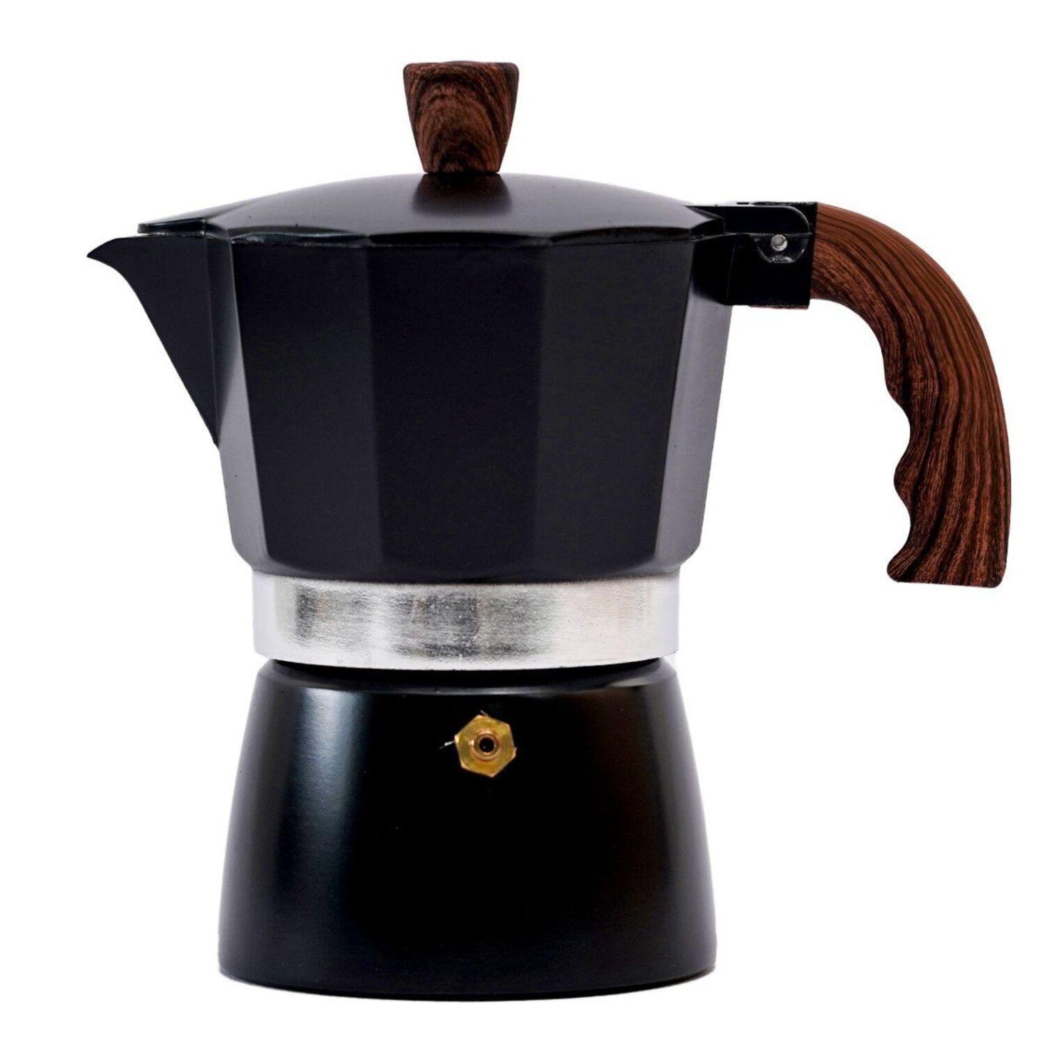 Cafetera Italiana 6 Tazas (300 ml) Aluminio Negra Moka-2
