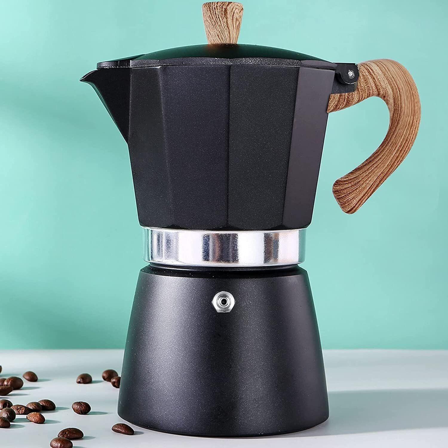 Cafetera Italiana 6 Tazas (300 ml) Aluminio Negra Moka-3