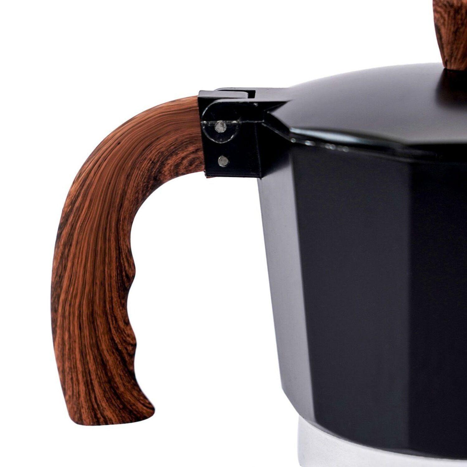 Cafetera Italiana 6 Tazas (300 ml) Aluminio Negra Moka-4