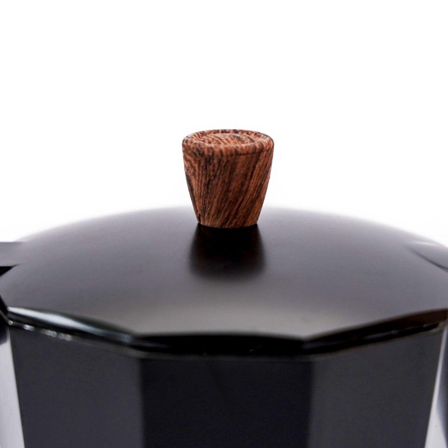 Cafetera Italiana 6 Tazas (300 ml) Aluminio Negra Moka-5