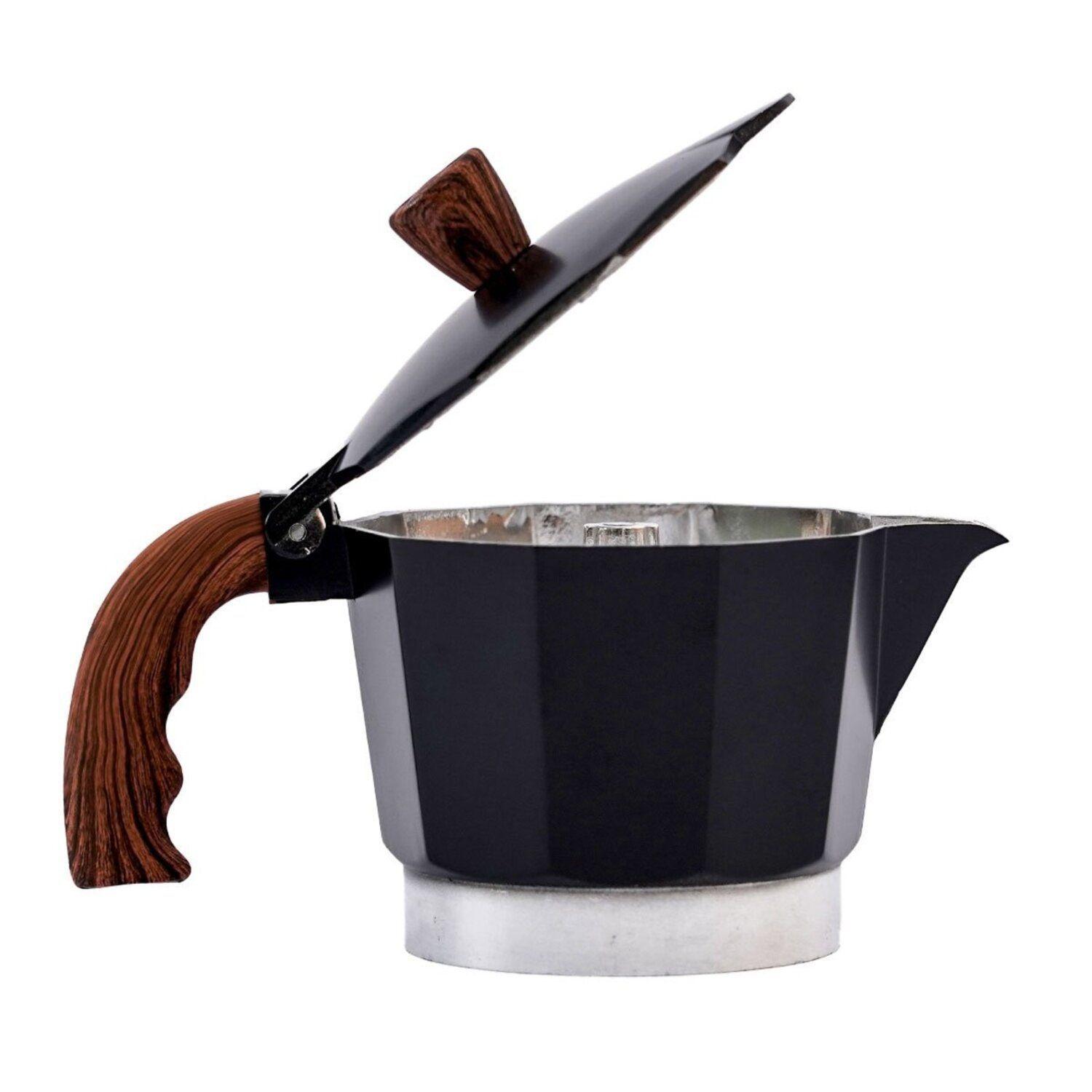 Cafetera Italiana 6 Tazas (300 ml) Aluminio Negra Moka-7