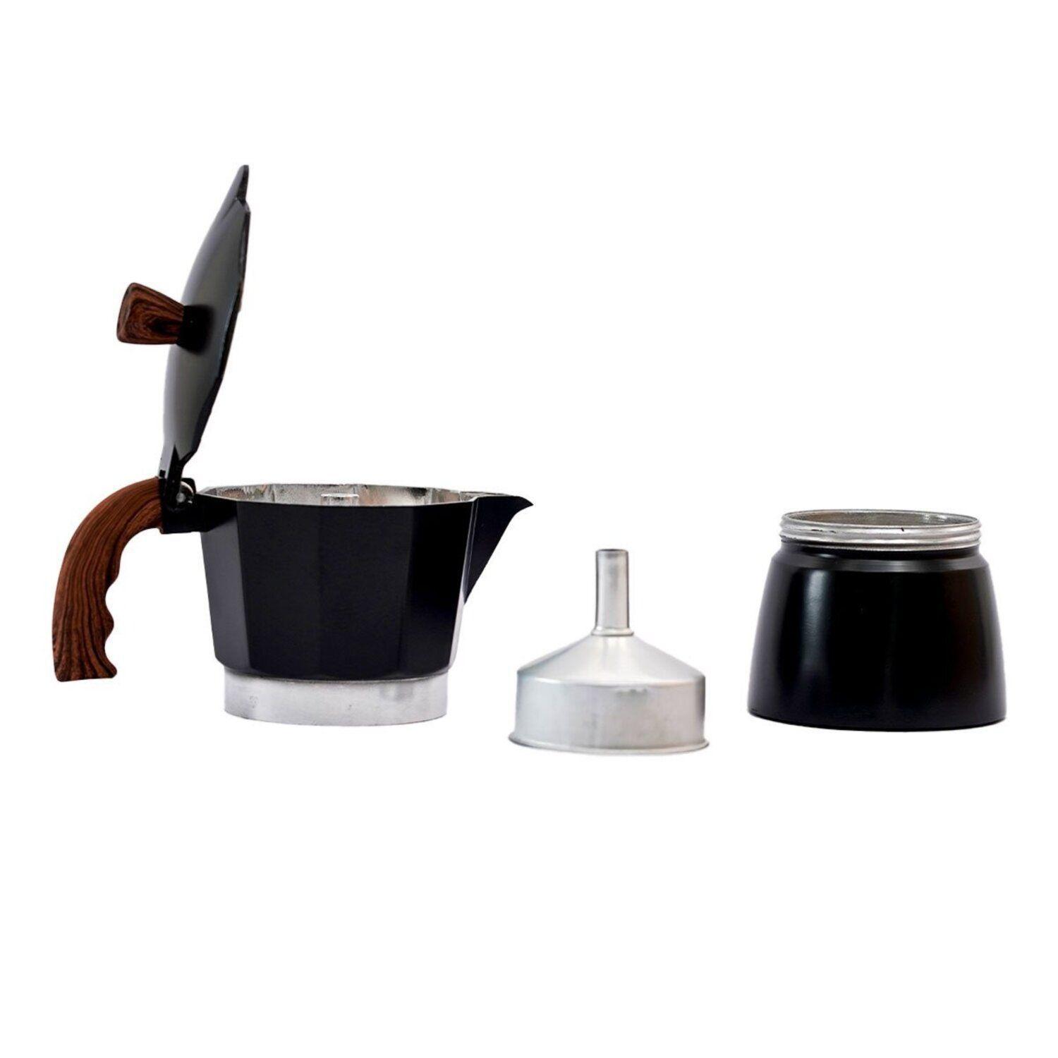 Cafetera Italiana 6 Tazas (300 ml) Aluminio Negra Moka-8