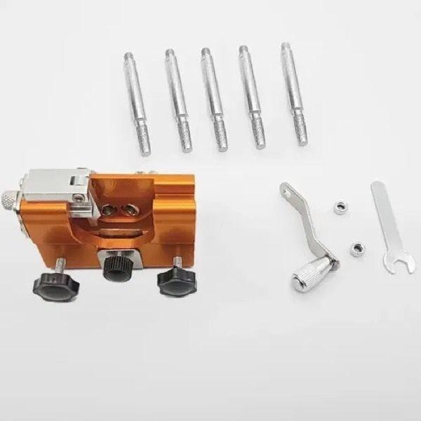 Afilador Manual Cadena Motosierra Portátil con Manivela y 3 Brocas Diamantadas-3