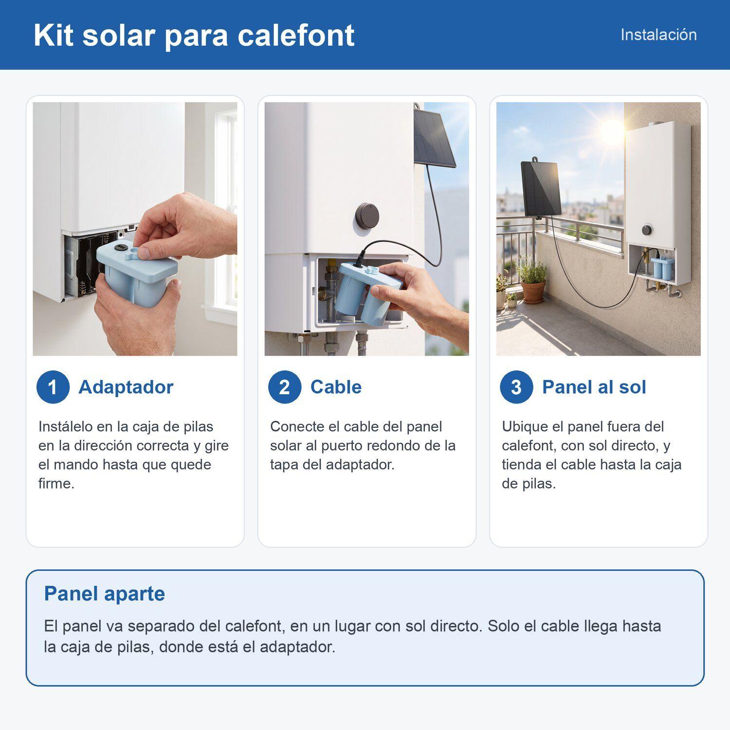 Eliminador Pilas Calefont Solar, Panel y Batería 1500 mAh-4