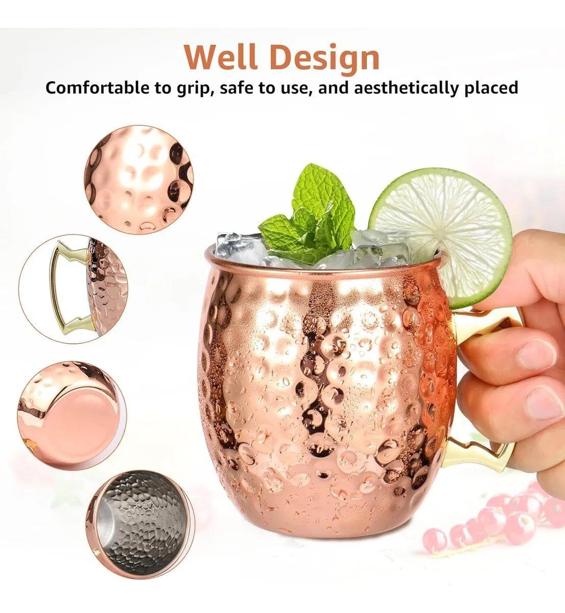 Mug Vasos Cobre Set De 2 Moscow Mule Coctel 500ml Pack 2-2
