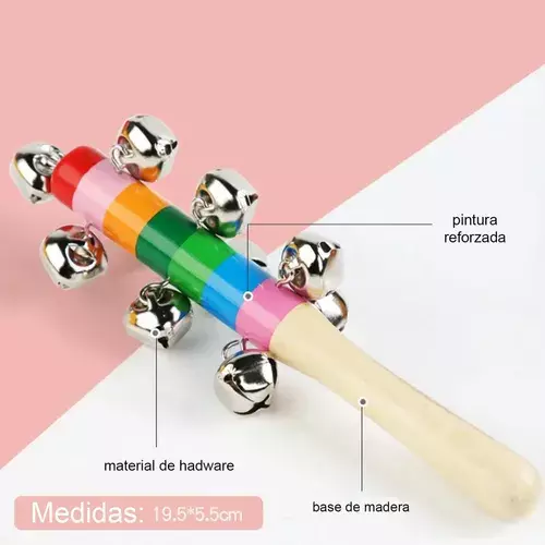 Set 8 Instrumento Musicales Montessori Madera Para Ni os Color Multicolor-3