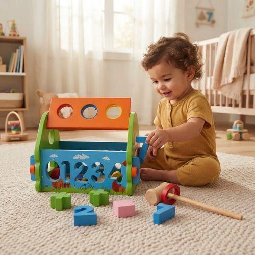 Casa Encaje Pelotas Madera Motricidad Ni os Juego Didactico Multicolor-5
