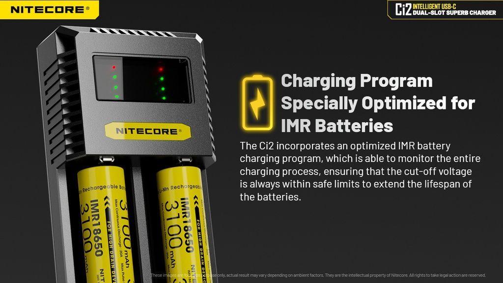 Cargador Nitecore Ci2 USB C 2 Slots para Baterias 18650 21700 AA AAA-5