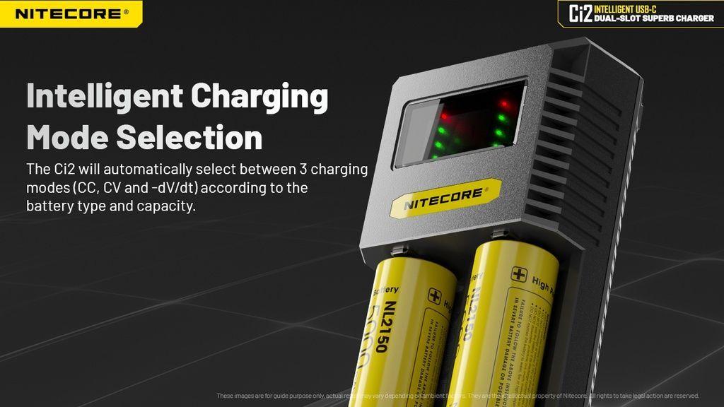 Cargador Nitecore Ci2 USB C 2 Slots para Baterias 18650 21700 AA AAA-7