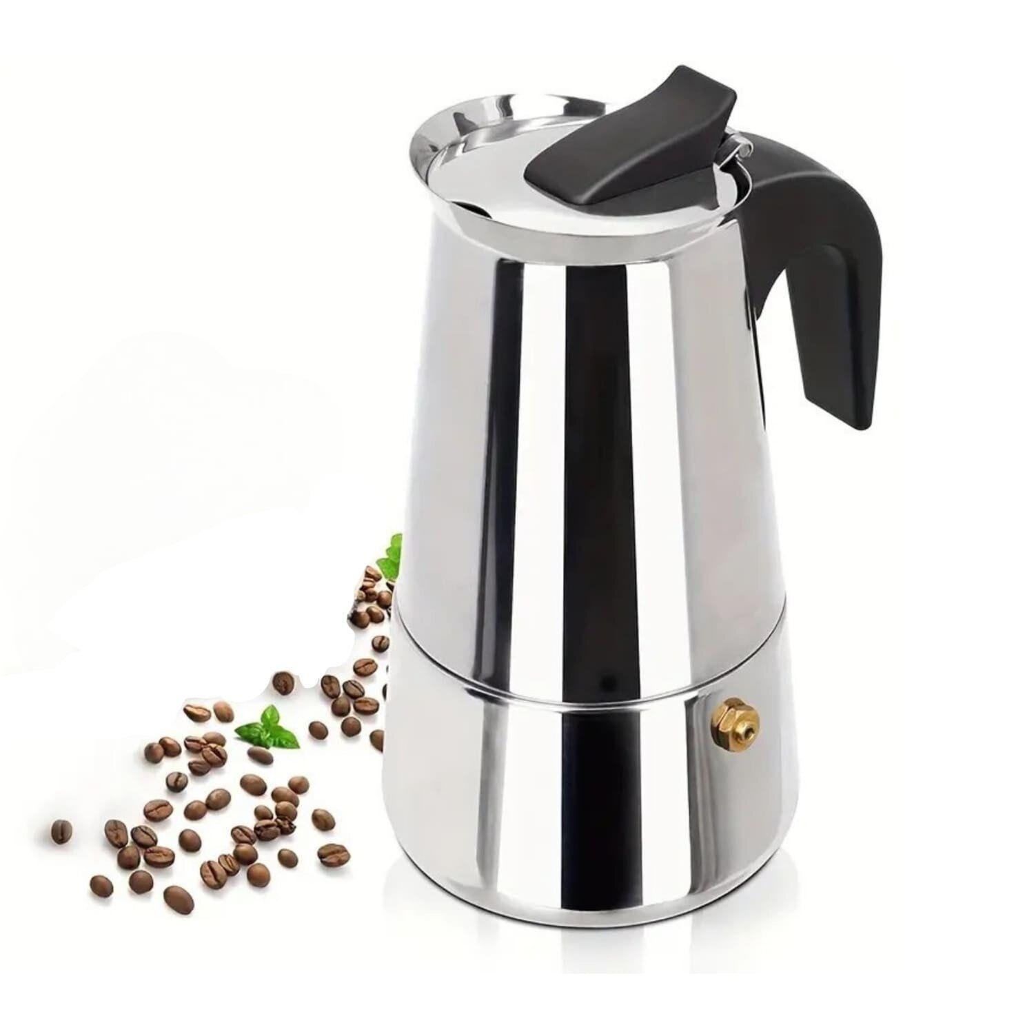 Cafetera Italiana Moka Acero Inoxidable 4 Tazas (200 ml)-0