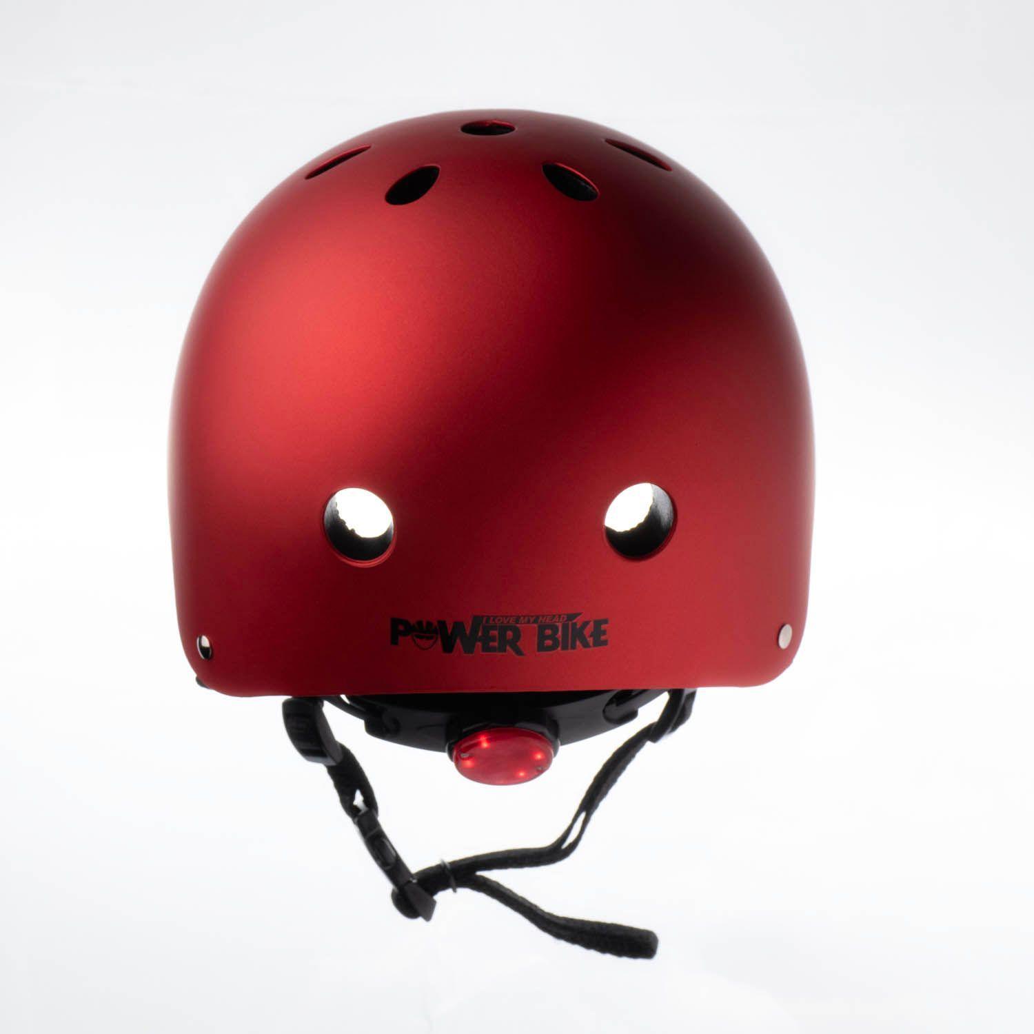 CASCO URBANO POWERBIKE ROJO CON LUZ-1