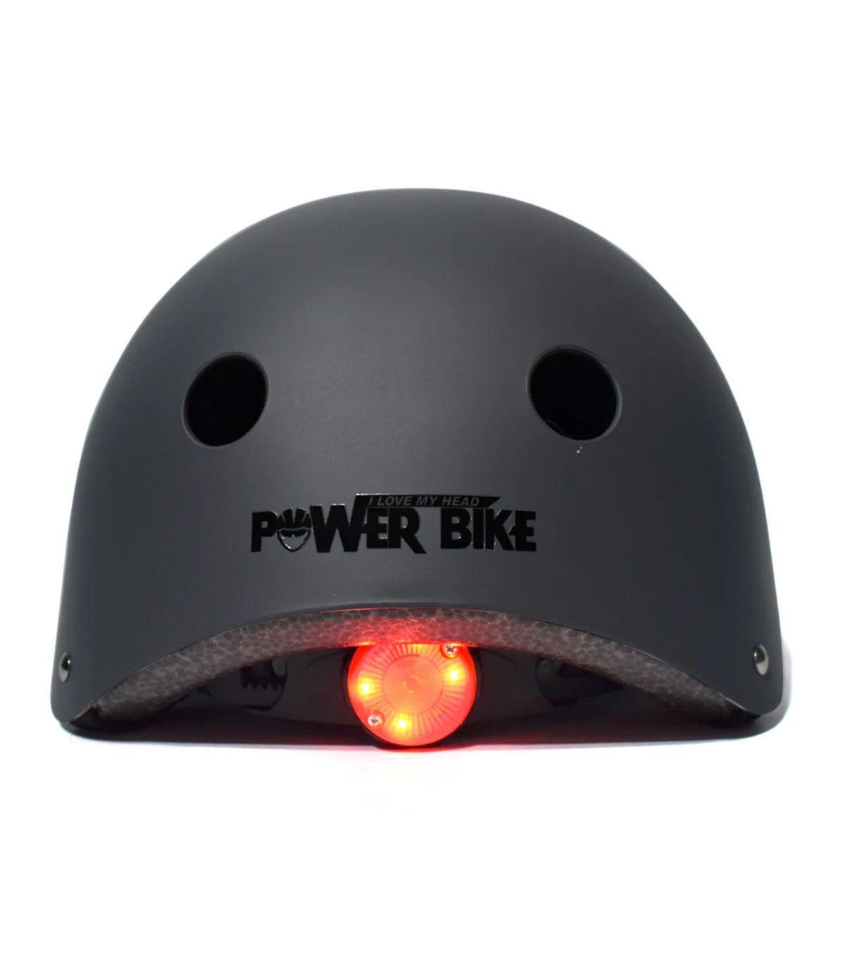 CASCO URBANO POWERBIKE GRIS CON LUZ-2