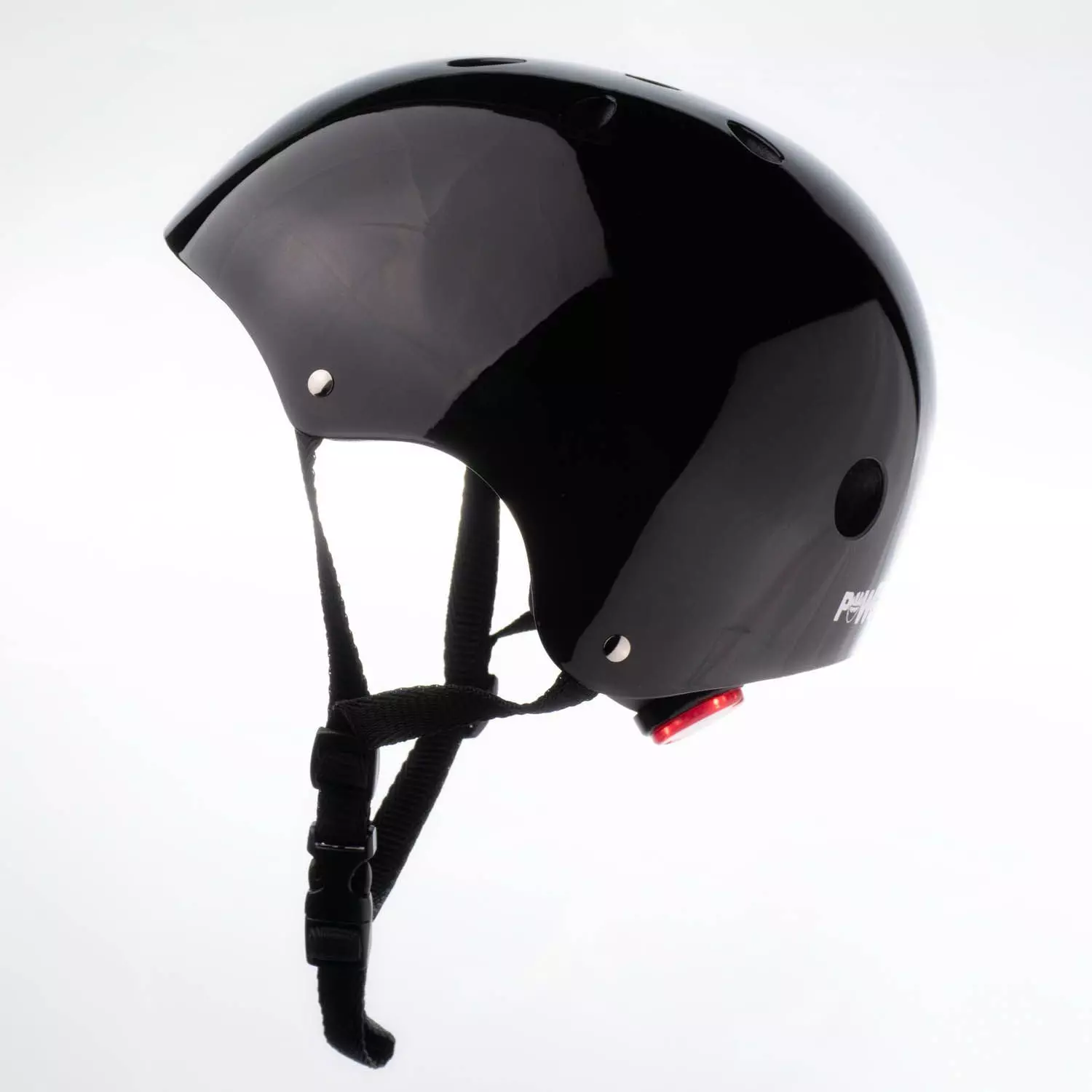 CASCO URBANO POWERBIKE NEGRO BRILLANTE CON LUZ-0
