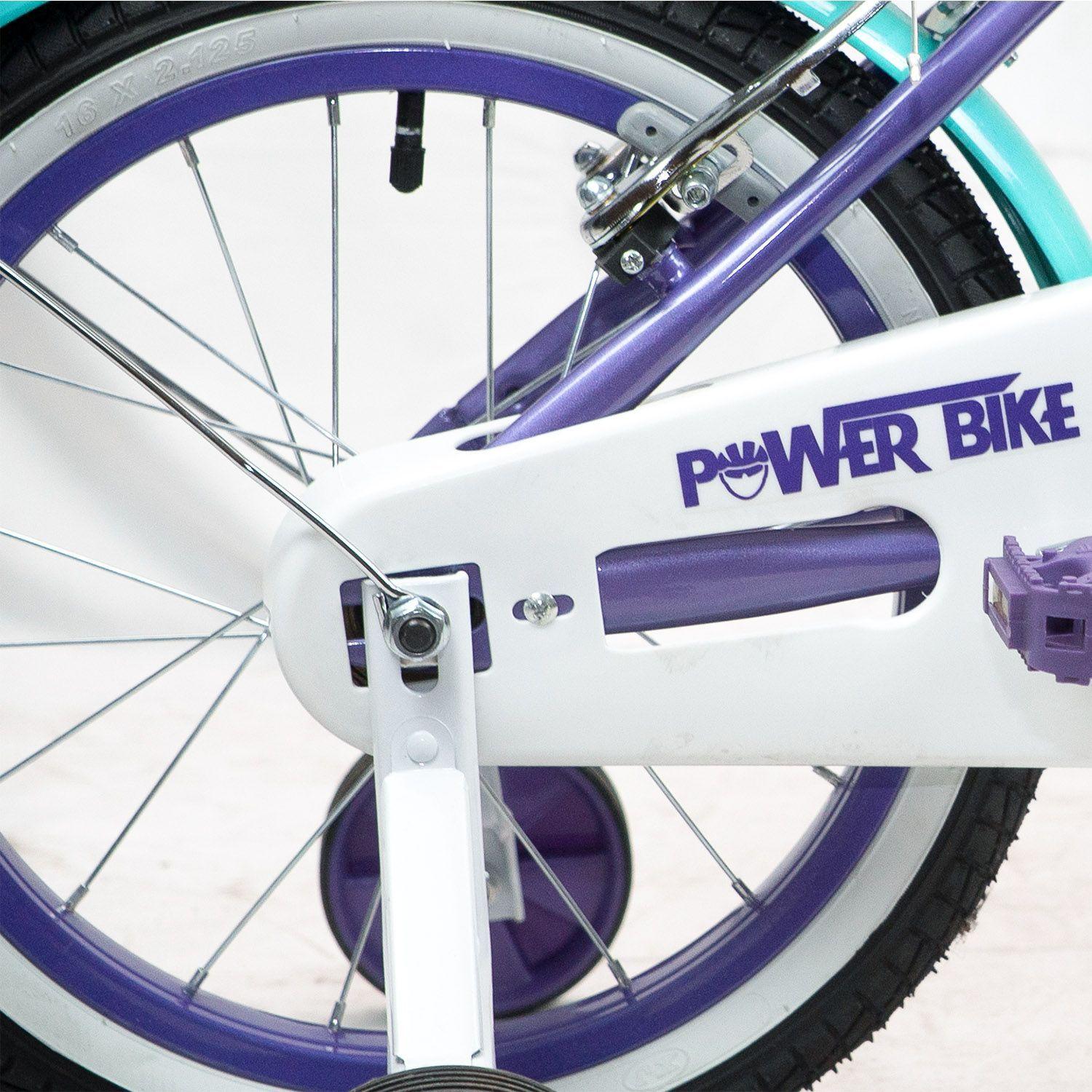BICICLETA ARO 16 NIÑA PASEO MORADA POWERBIKE-3