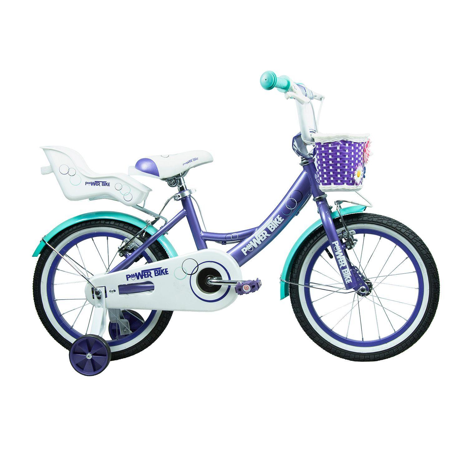 BICICLETA ARO 16 NIÑA PASEO MORADA POWERBIKE-4