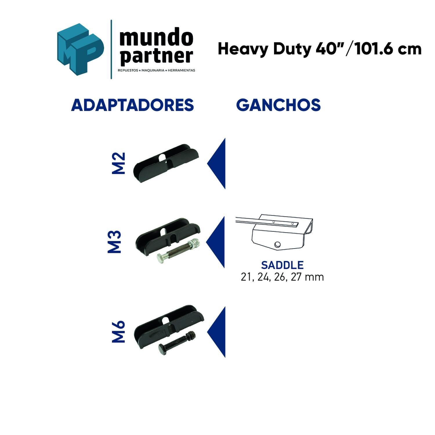 Plumilla Hella Heavy Duty 40 Pulgadas 101,6 Cm Con Adaptadores-1