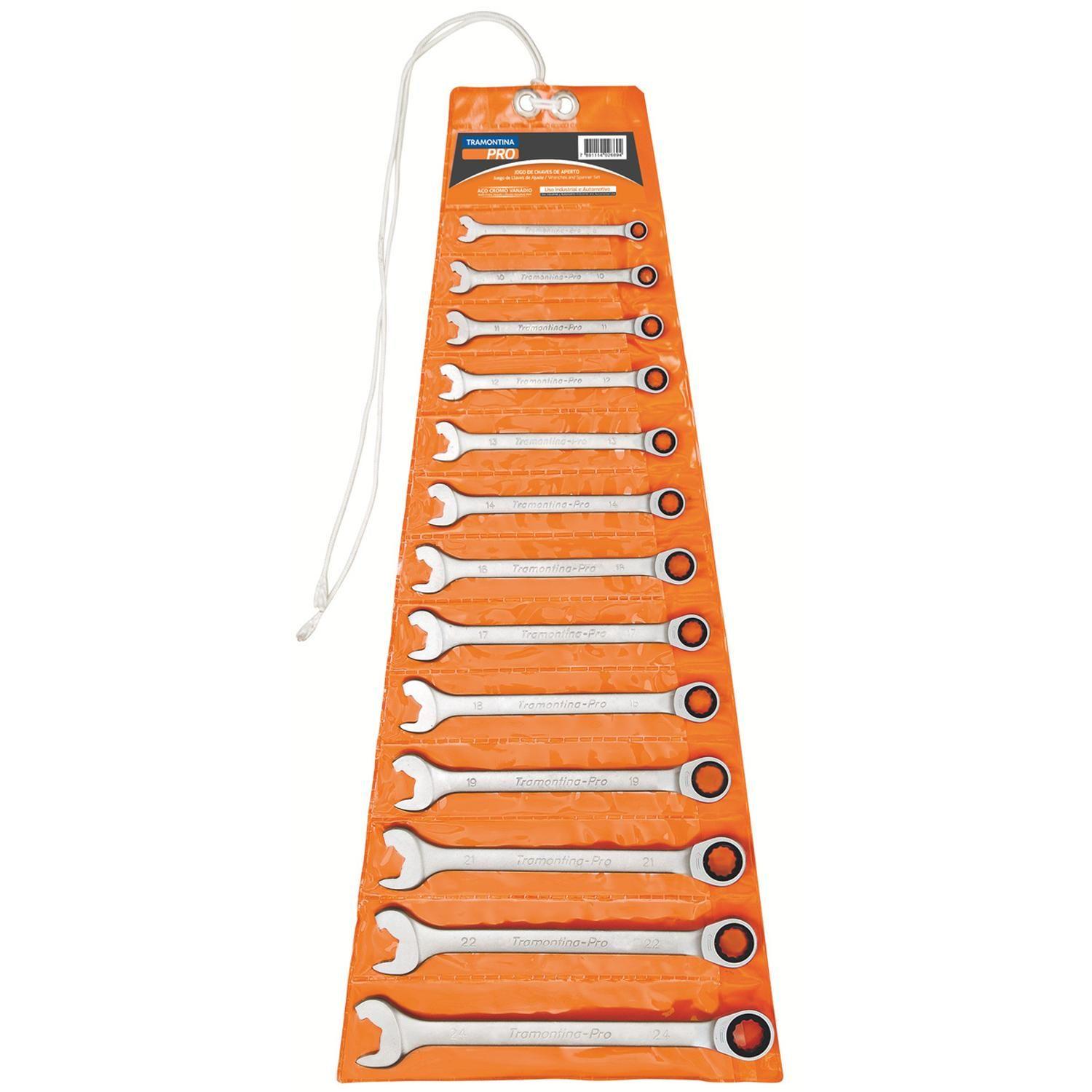 Juego De Llaves Combinadas - Chicharra 13 Piezas Tramontina Pro-0
