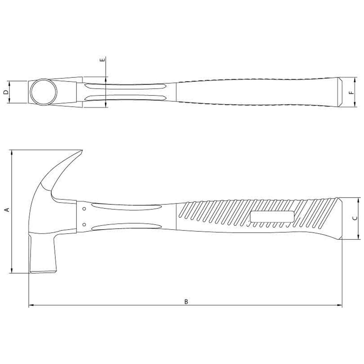 Martillo Carpintero Mango Nylon+Fibra Tramontina Master-1
