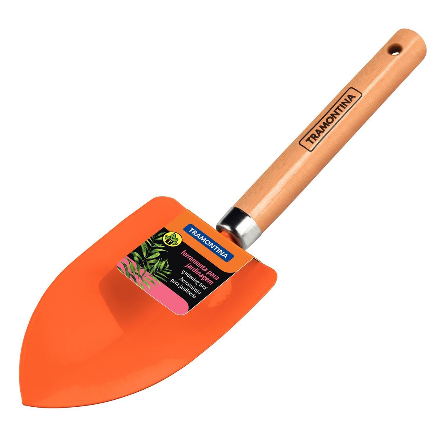 Palita Ancha Metalica Para Jardin Mango Madera Tramontina-2