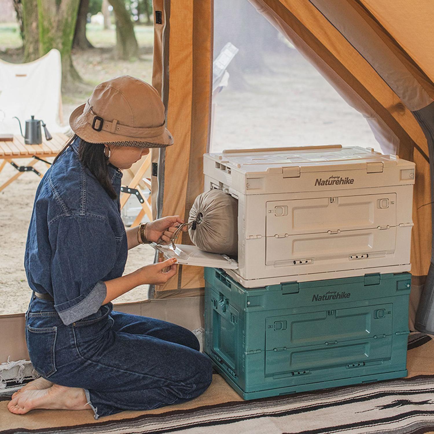 Caja De Almacenamiento Plegable Naturehike Gris 80 Litros-2
