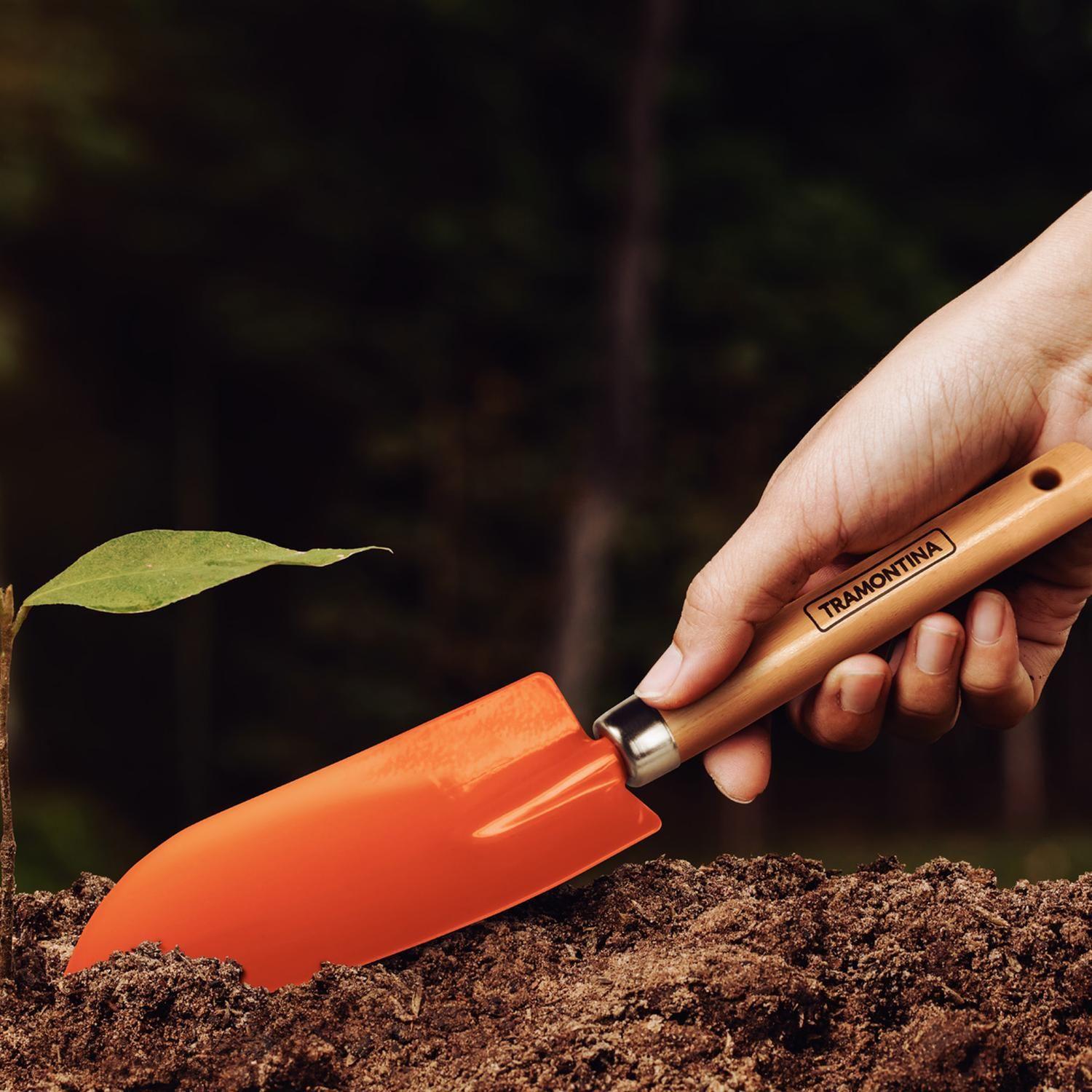 Palita Angosta Metalica Para Jardin Mango Madera Tramontina-3