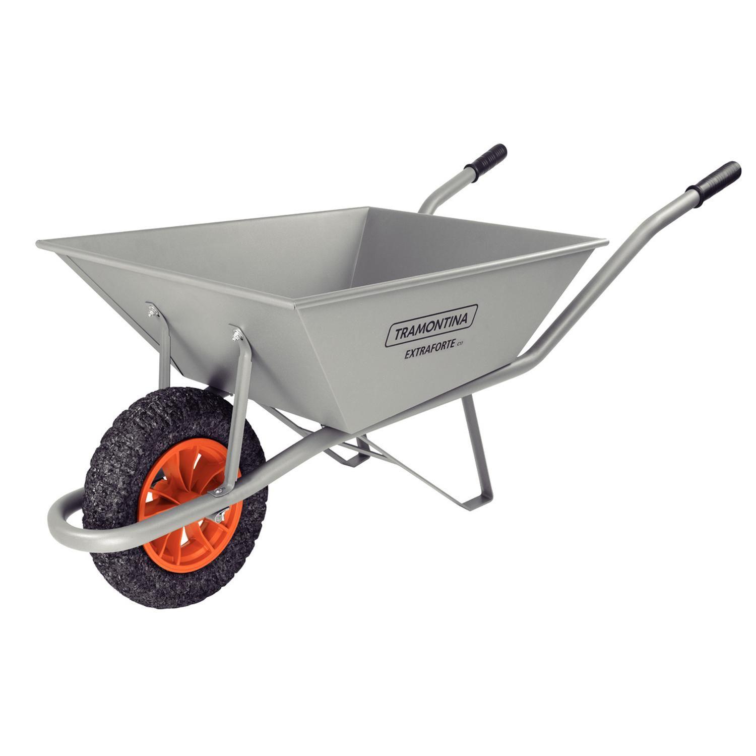 Carretilla Extraforte Caja Metalica Reforzada Gris 60 Litros-0