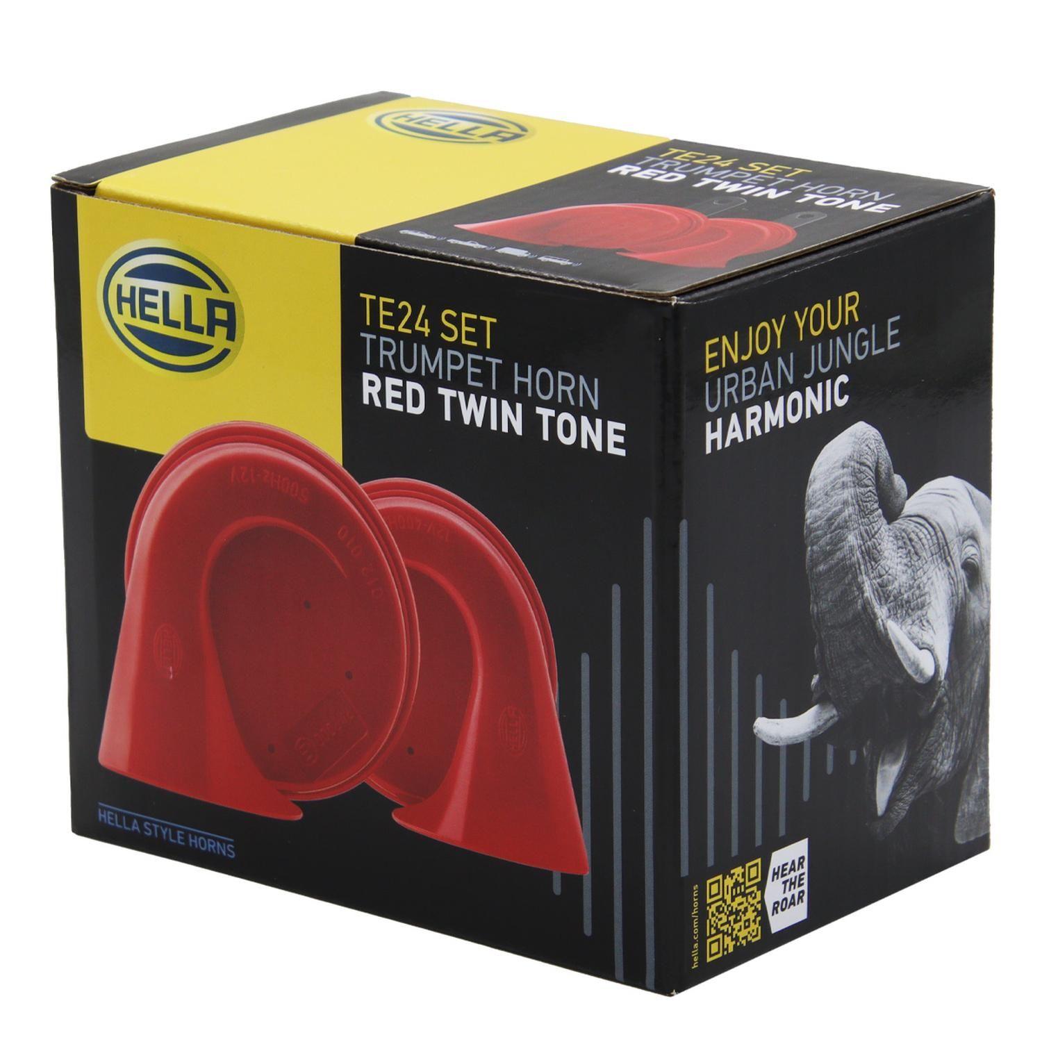 Bocina Hella Caracol Roja  Alto Y Bajo 12V 72W 110Db (Par)-3