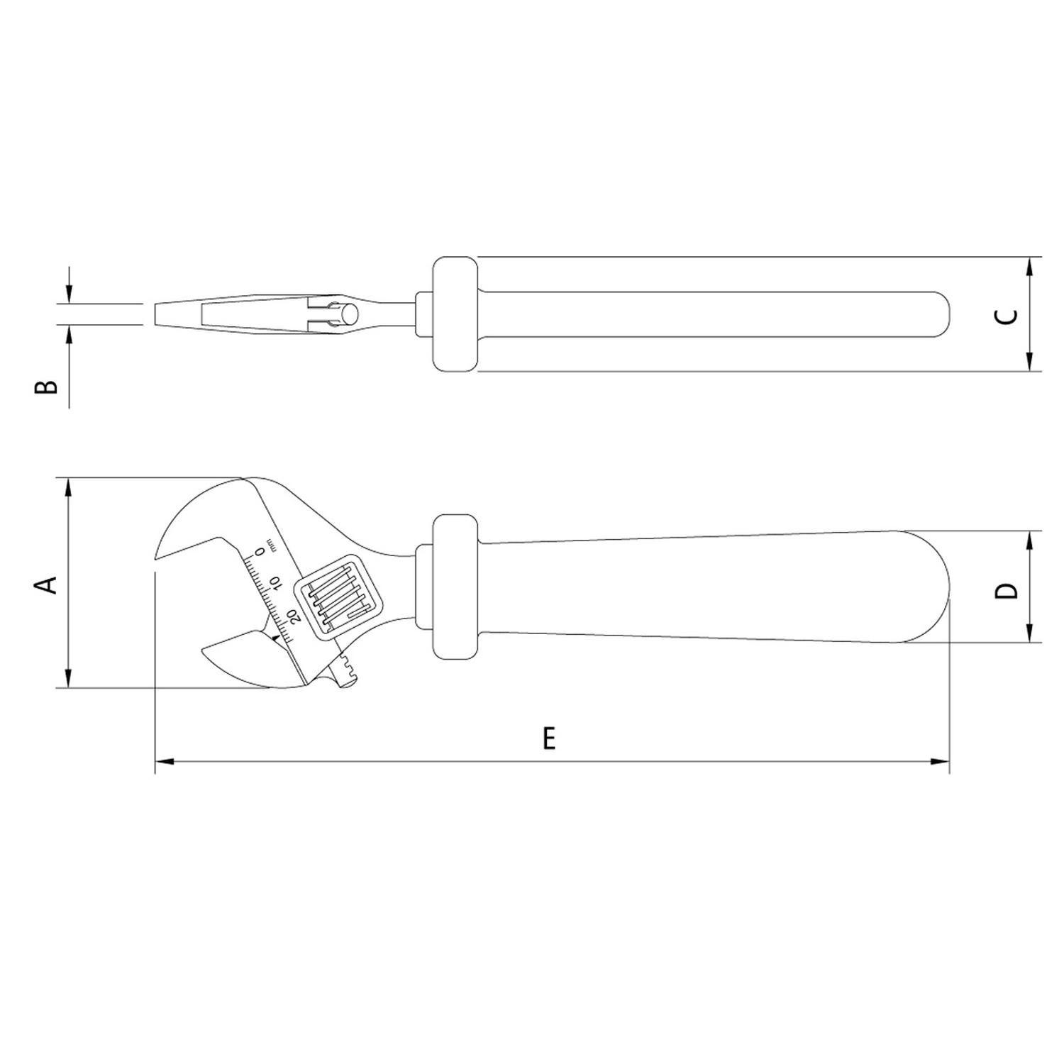Llave Francesa Ajustable Aislada Iec 60900 12'' Tramontina-1