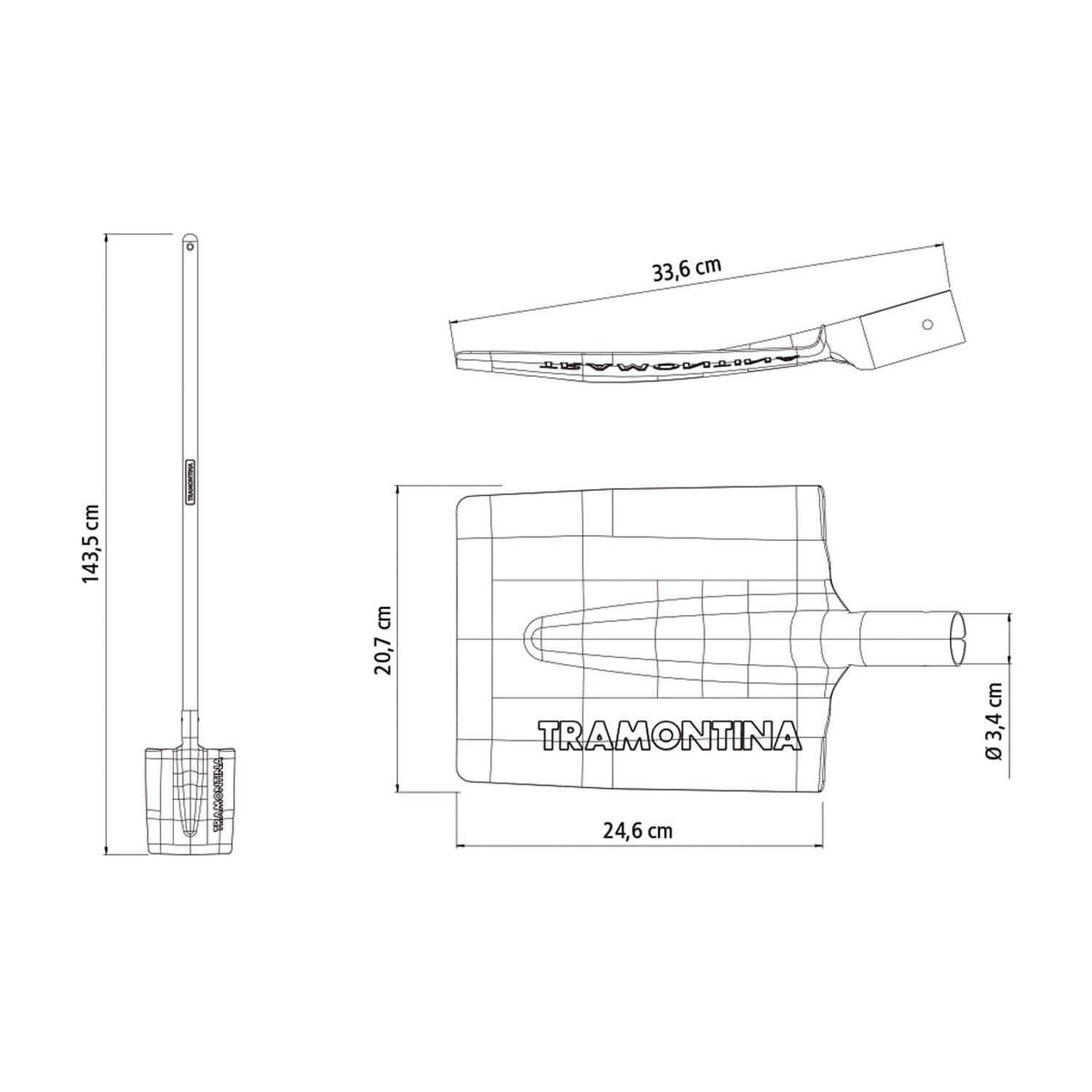 Pala Recta Mango De Madera 120Cm Tramontina-1