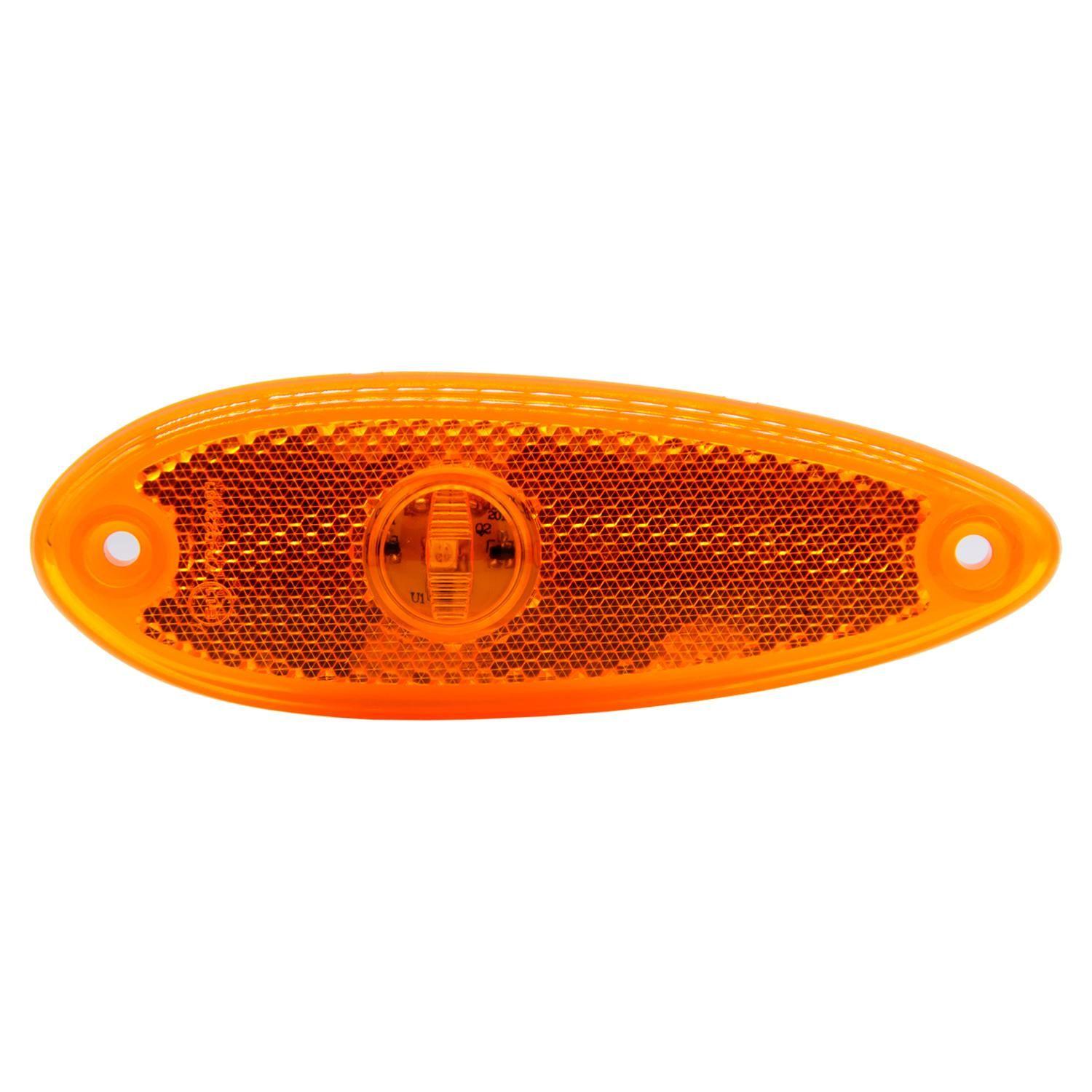 Farol Lateral Ovalado Ambar Led 12 24V 10W-0