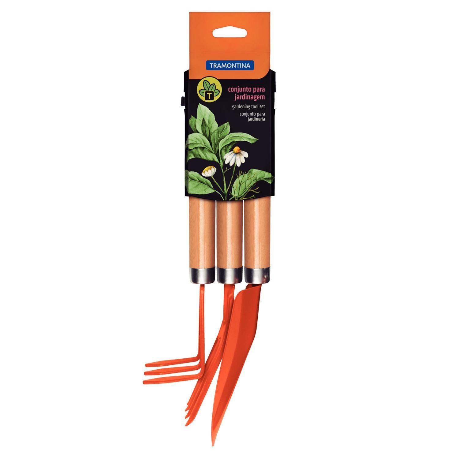 Kit Para Jardin De 3 Piezas Con Mango Madera Tramontina-2