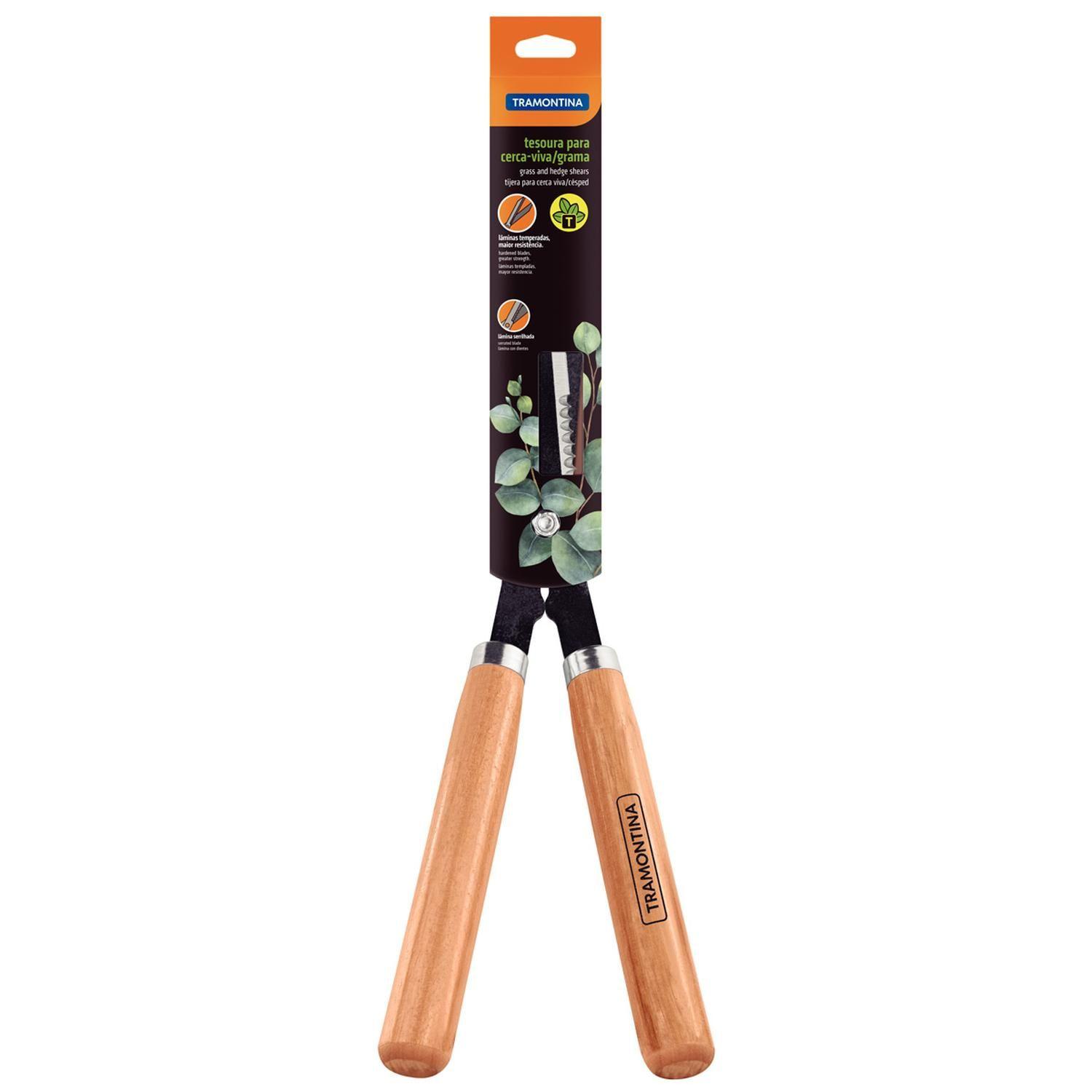 Tijera Cesped 12 Mango Madera Y Hoja Dentada-3