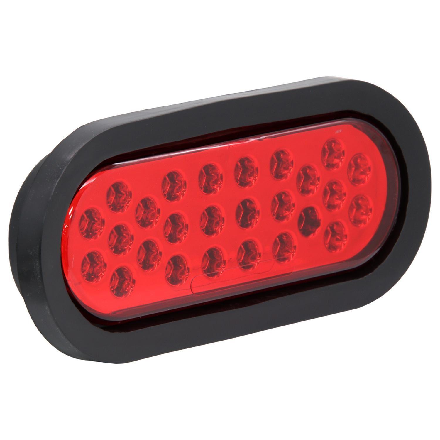 Farol Rojo Ovalado 26Led Soporte Goma Con Enchufe-1