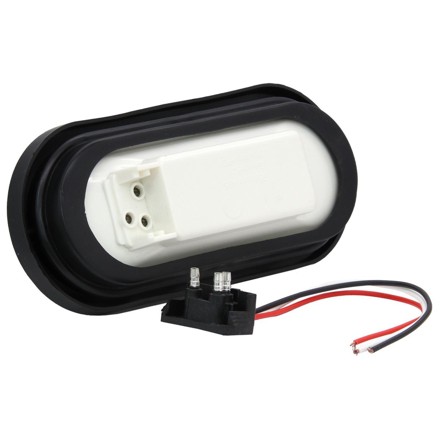 Farol Rojo Ovalado 26Led Soporte Goma Con Enchufe-2