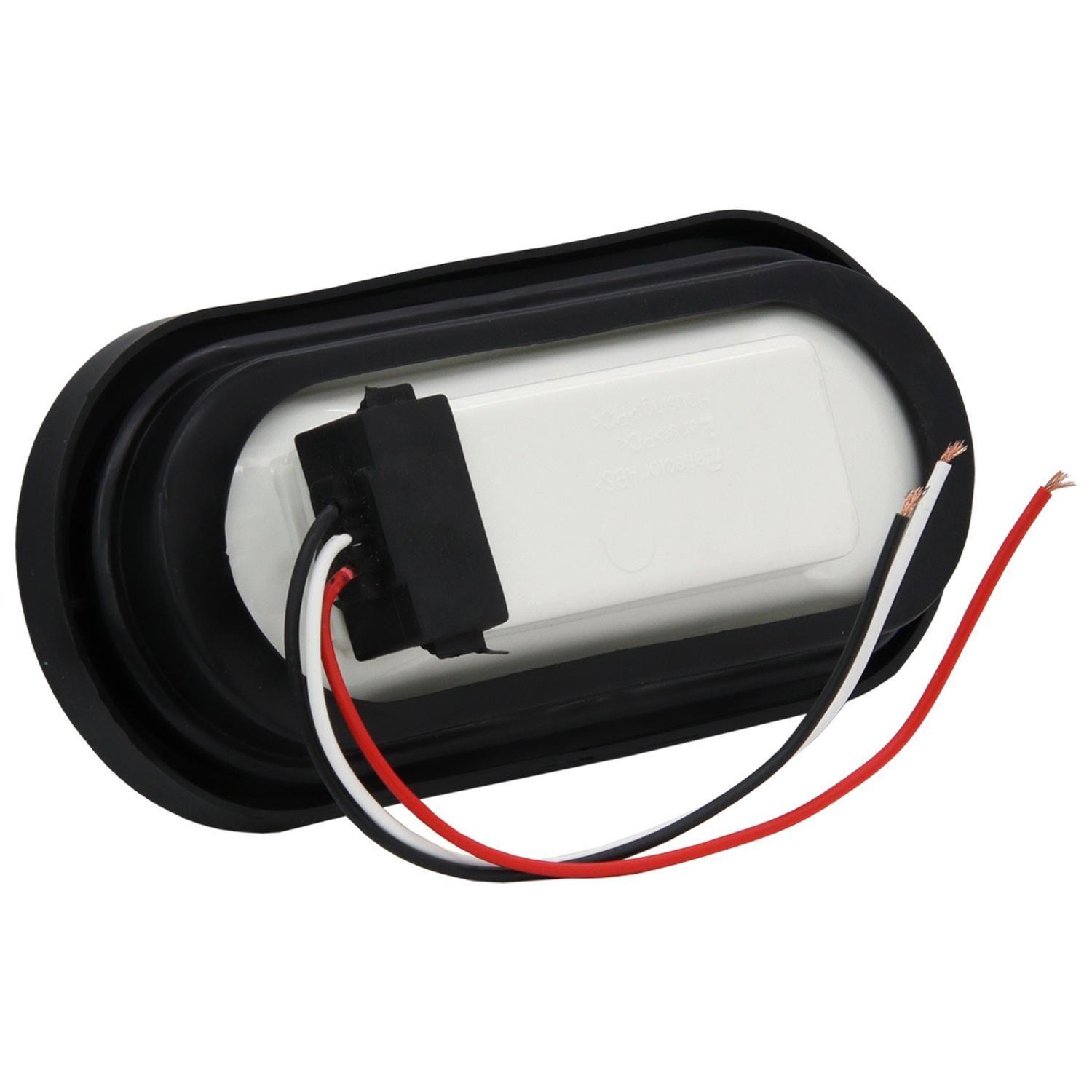 Farol Rojo Ovalado 26Led Soporte Goma Con Enchufe-3