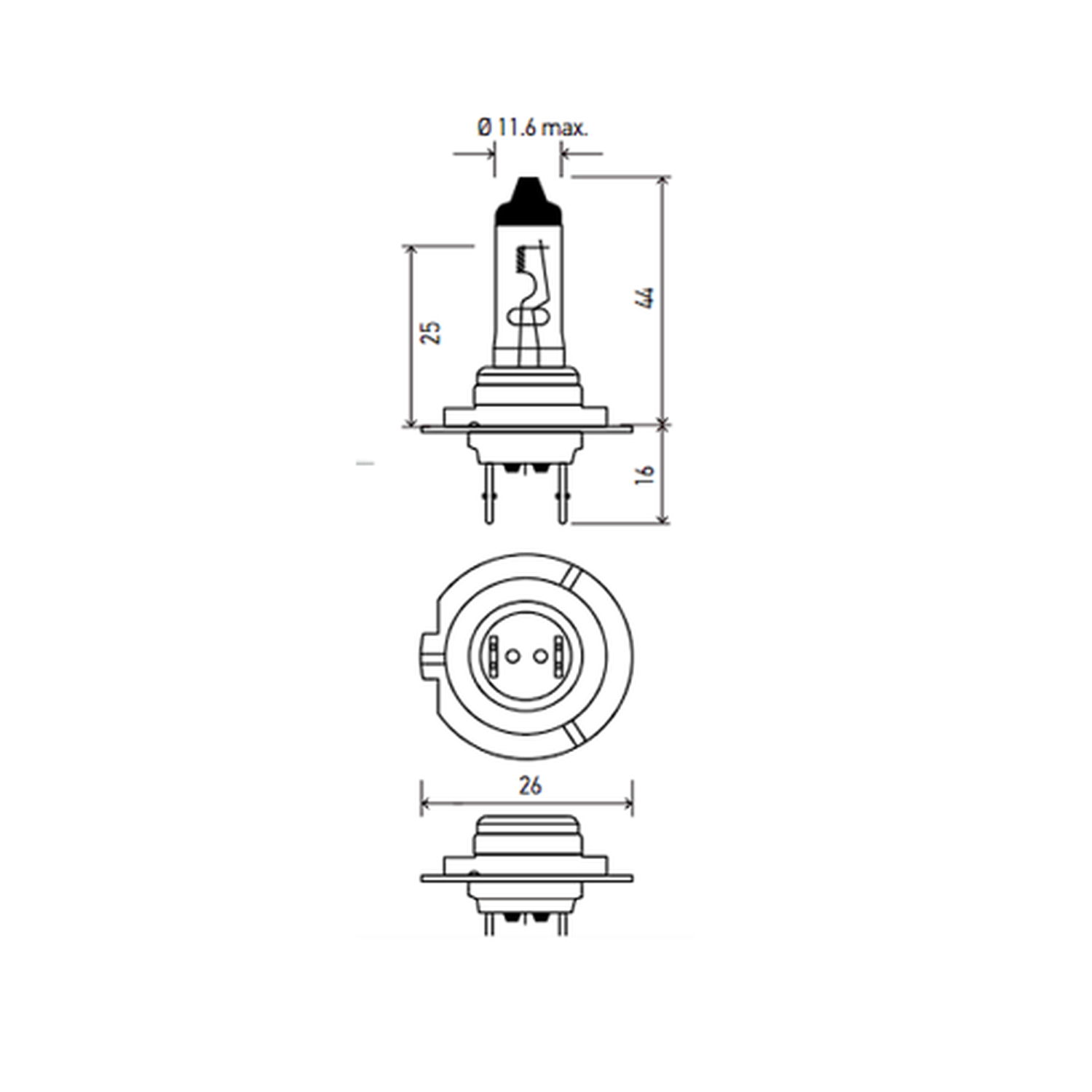 Ampolleta Halógena H7 12V 55W Px26D Cristal-2