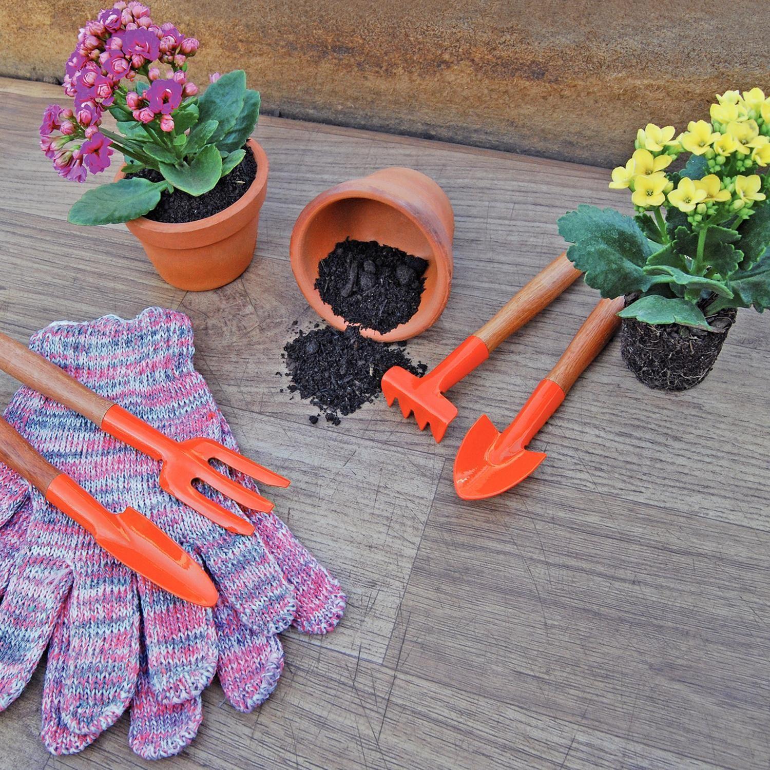 Kit Para Jardin De 4 Piezas Con Mango Madera Tramontina-3