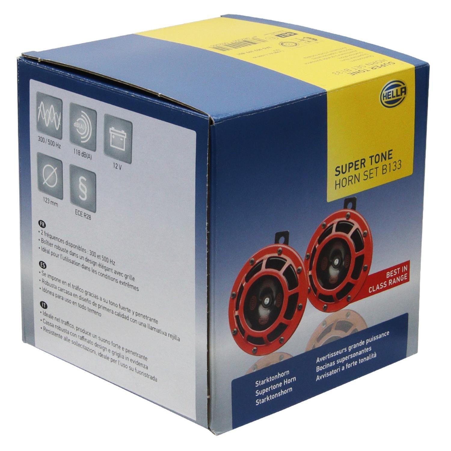 Bocina Original Hella Plato Roja Super Tono 12V 500Hz 118Db-3