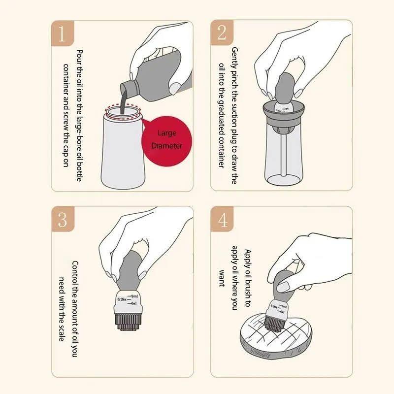 Dispensador Aceite de Vidrio Con Brocha Silicona Cocina-2