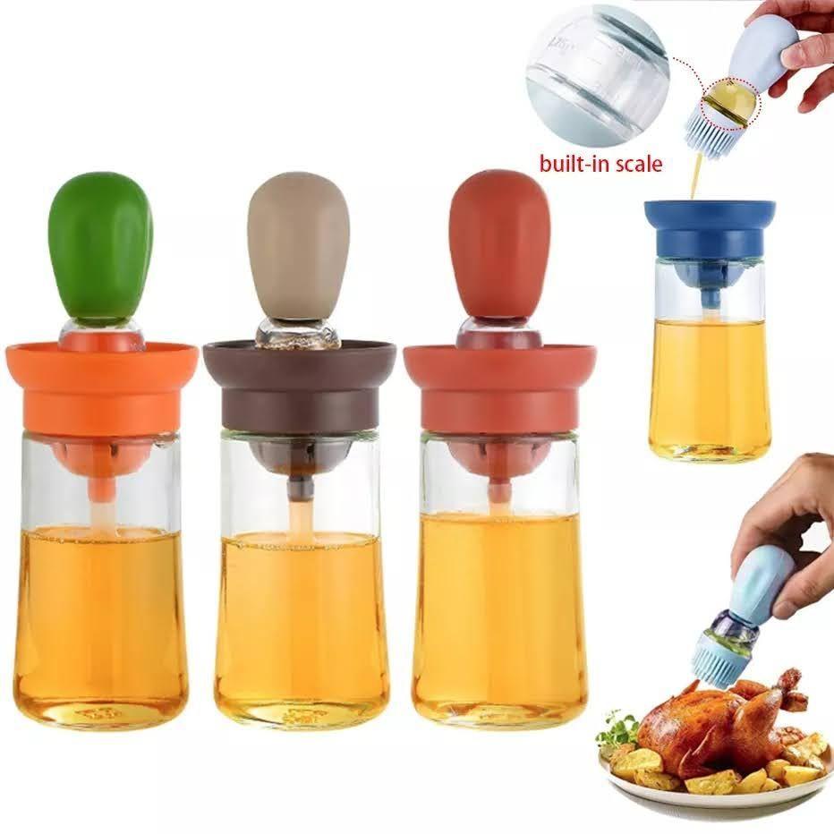Dispensador Aceite de Vidrio Con Brocha Silicona Cocina-3