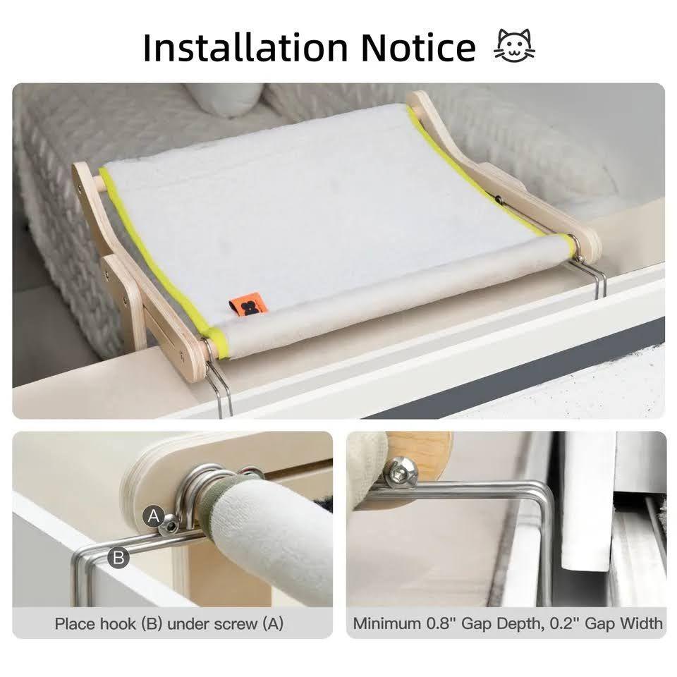 Cama Colgante Hamaca para Gato Ajustable Ventana -2
