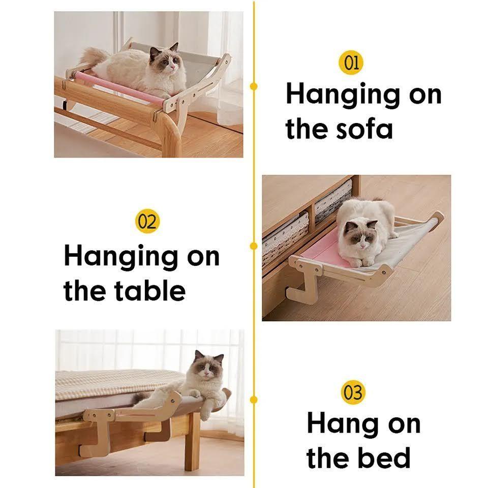 Cama Colgante Hamaca para Gato Ajustable Ventana -3