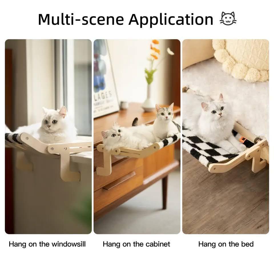 Cama Colgante Hamaca para Gato Ajustable Ventana -4