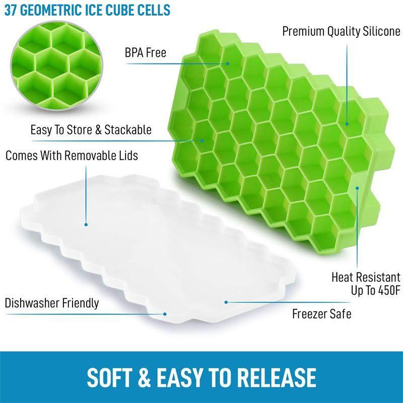 Bandeja Cubetera Silicona Flexible Cubos de Hielo Colmena-2